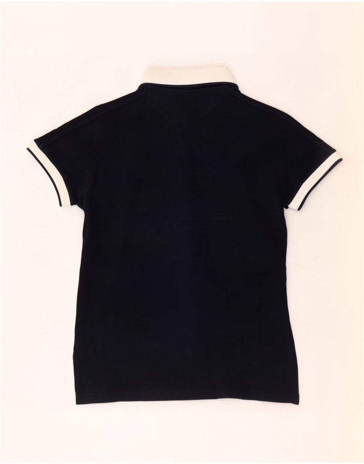 Fred Perry Womens Polo Shirt UK 10 Small Navy Blue Colourblock