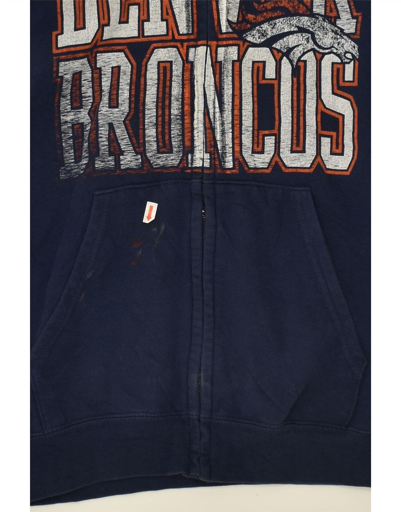 NFL Womens Denver Broncos Graphic Zip Hoodie Sweater UK 18 XL Navy Blue | Vintage NFL | Thrift | Second-Hand NFL | Used Clothing | Messina Hembry 