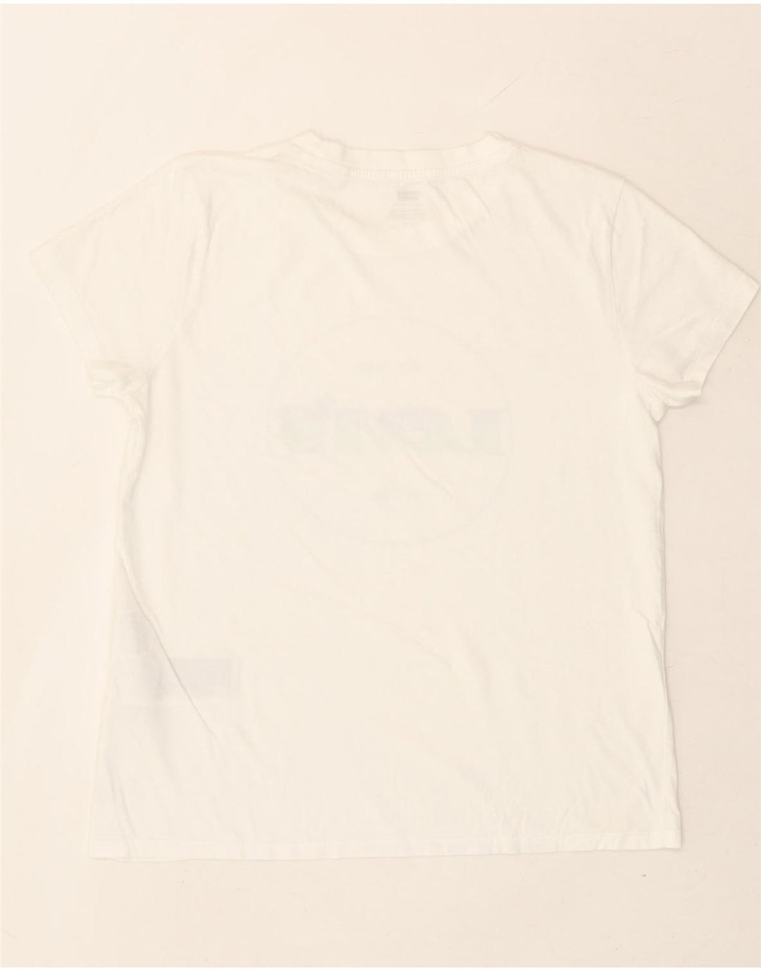 LEVI'S Womens Graphic T-Shirt Top UK 14 Medium White Cotton Vintage Levi's and Second-Hand Levi's from Messina Hembry 