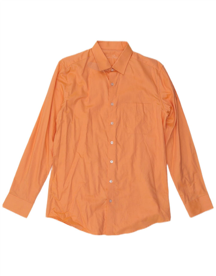 Louis Philippe Mens Shirt Size 40 Medium Orange Cotton