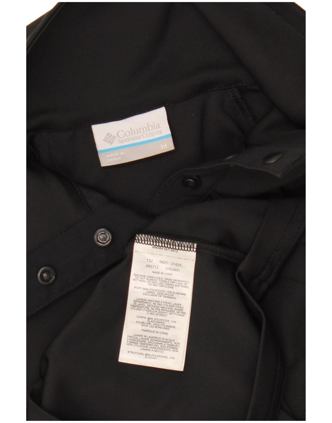 COLUMBIA Womens Crop Button Neck Pullover Tracksuit Top UK 12 Medium Black