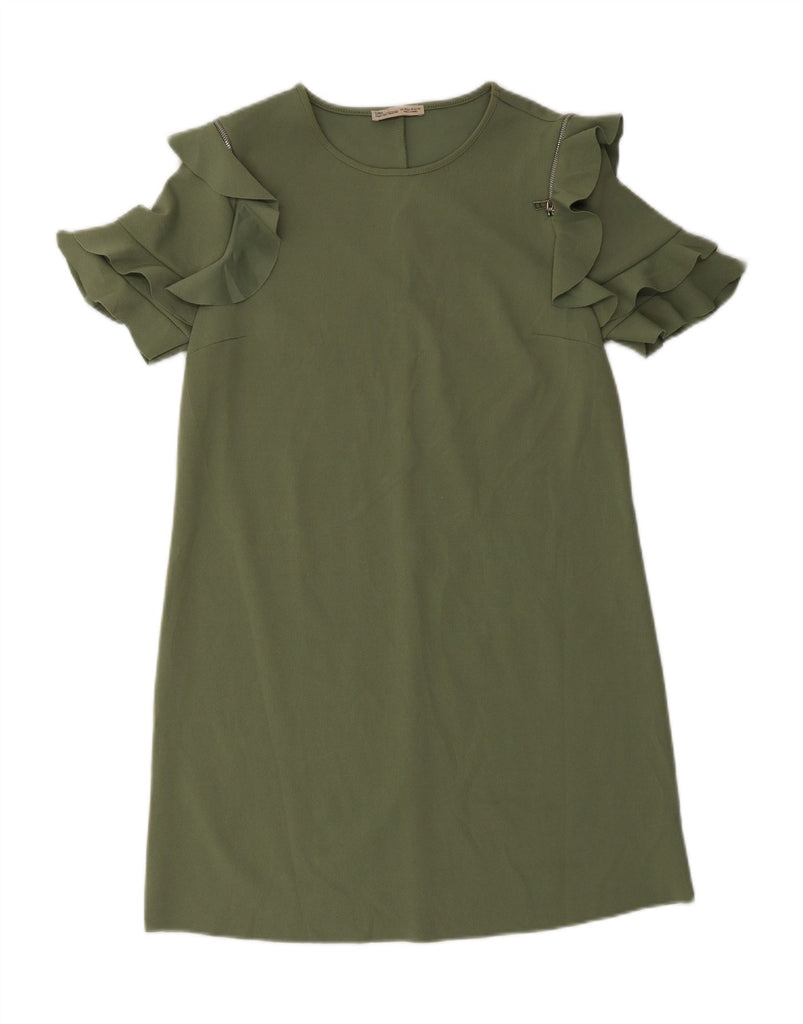 ZARA Womens A-Line Dress UK 12 Medium Green Polyester Vintage Zara and Second-Hand Zara from Messina Hembry 