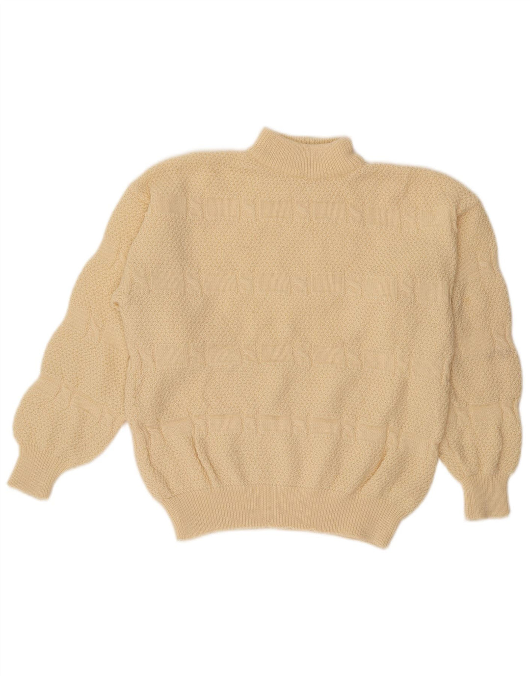 VINTAGE Womens Turtle Neck Jumper Sweater UK 16 Large Yellow