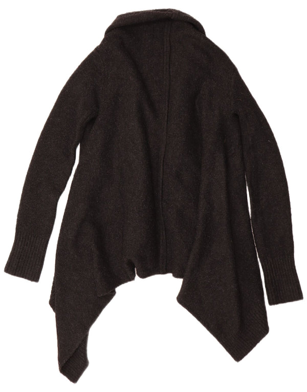 Zara Womens Asymmetric Open Cardigan Sweater UK 10 Small Grey Acrylic