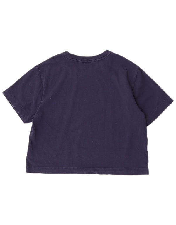 Gap Womens Crop Oversized Graphic T-Shirt Top UK 10 Small Navy Blue Cotton