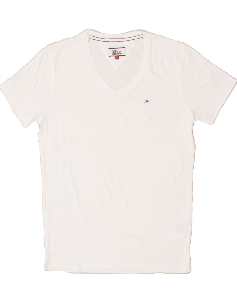 TOMMY HILFIGER Mens T-Shirt Top Small White Cotton Vintage Tommy Hilfiger and Second-Hand Tommy Hilfiger from Messina Hembry 