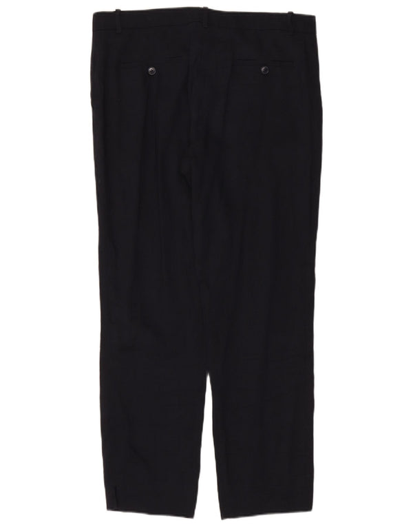 Jigsaw Womens Tapered Chino Trousers UK 12 Medium W34 L29 Navy Blue Linen