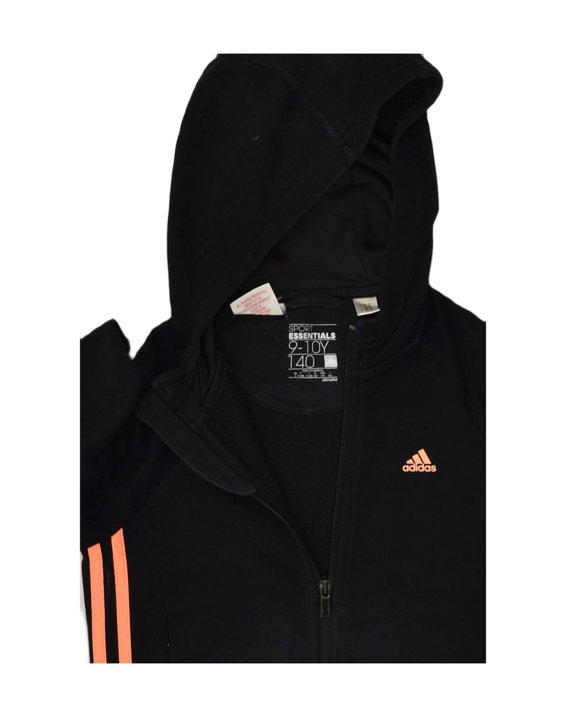 ADIDAS Girls Climalite Zip Hoodie Sweater 9-10 Years Black | Vintage Adidas | Thrift | Second-Hand Adidas | Used Clothing | Messina Hembry 