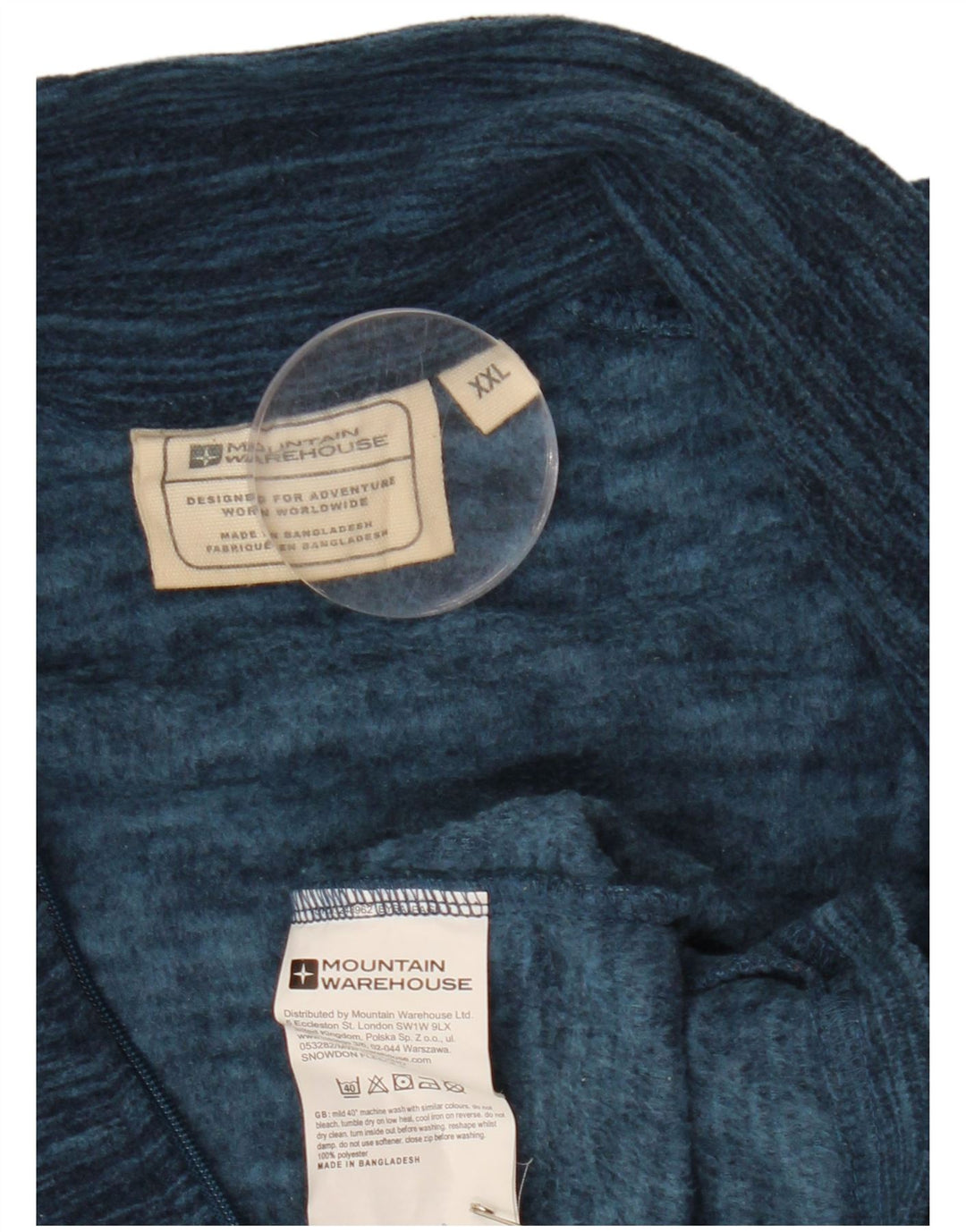 MOUNTAIN WAREHOUSE Mens Zip Neck Fleece Jumper 2XL Blue Flecked Polyester