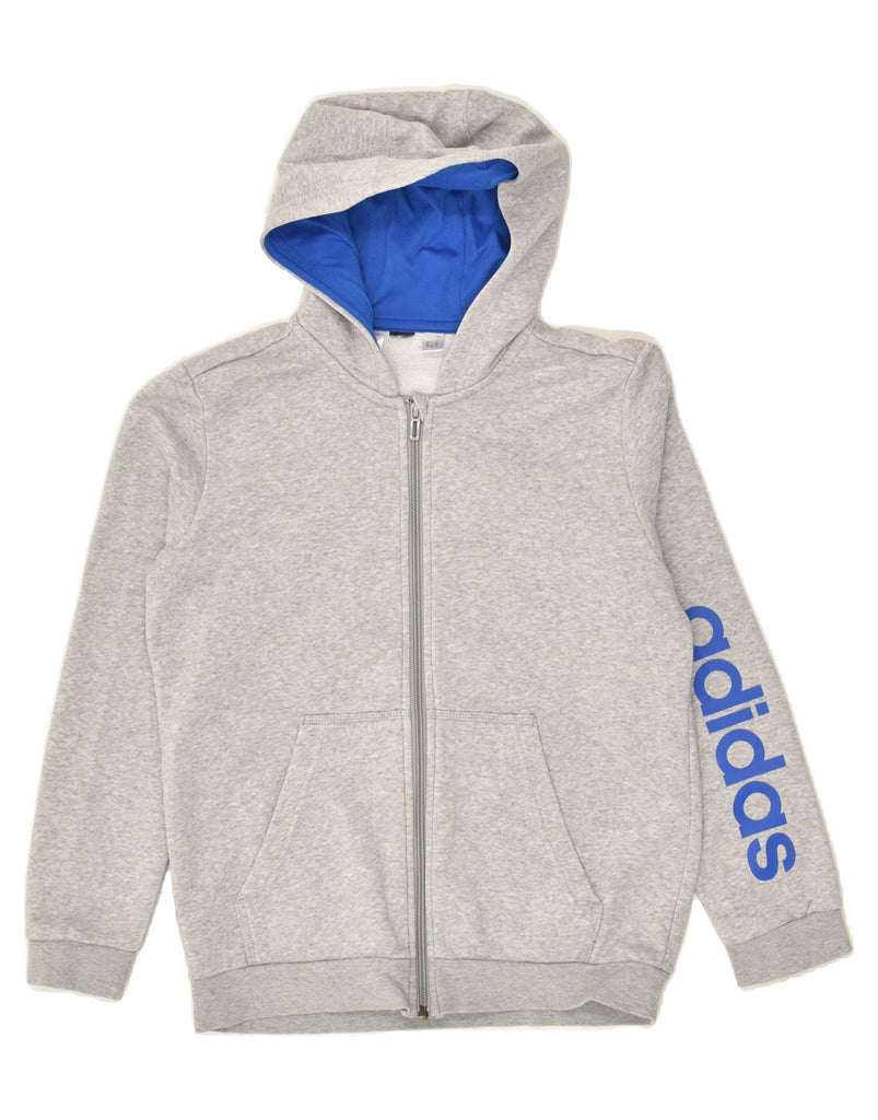 ADIDAS Boys Graphic Zip Hoodie Sweater 12-13 Years Grey | Vintage Adidas | Thrift | Second-Hand Adidas | Used Clothing | Messina Hembry 