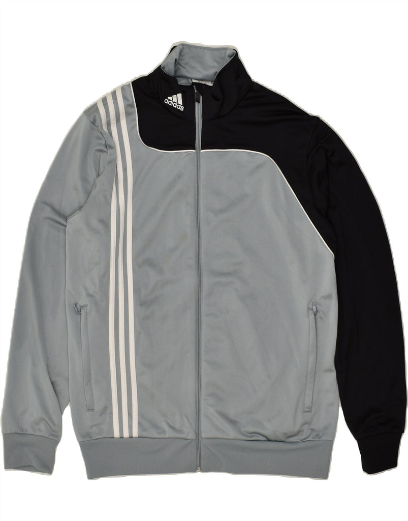 ADIDAS Mens Tracksuit Top Jacket UK 42/44 Large Grey Colourblock Polyester | Vintage Adidas | Thrift | Second-Hand Adidas | Used Clothing | Messina Hembry 