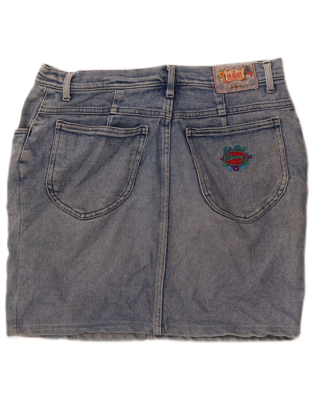 Quarry Womens Mini Denim Skirt W31 Medium Blue Cotton