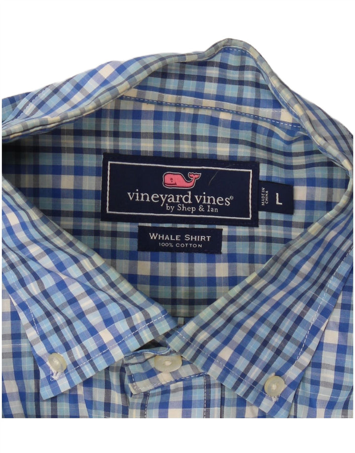 VINEYARD VINES Mens Shirt Large Blue Check Cotton
