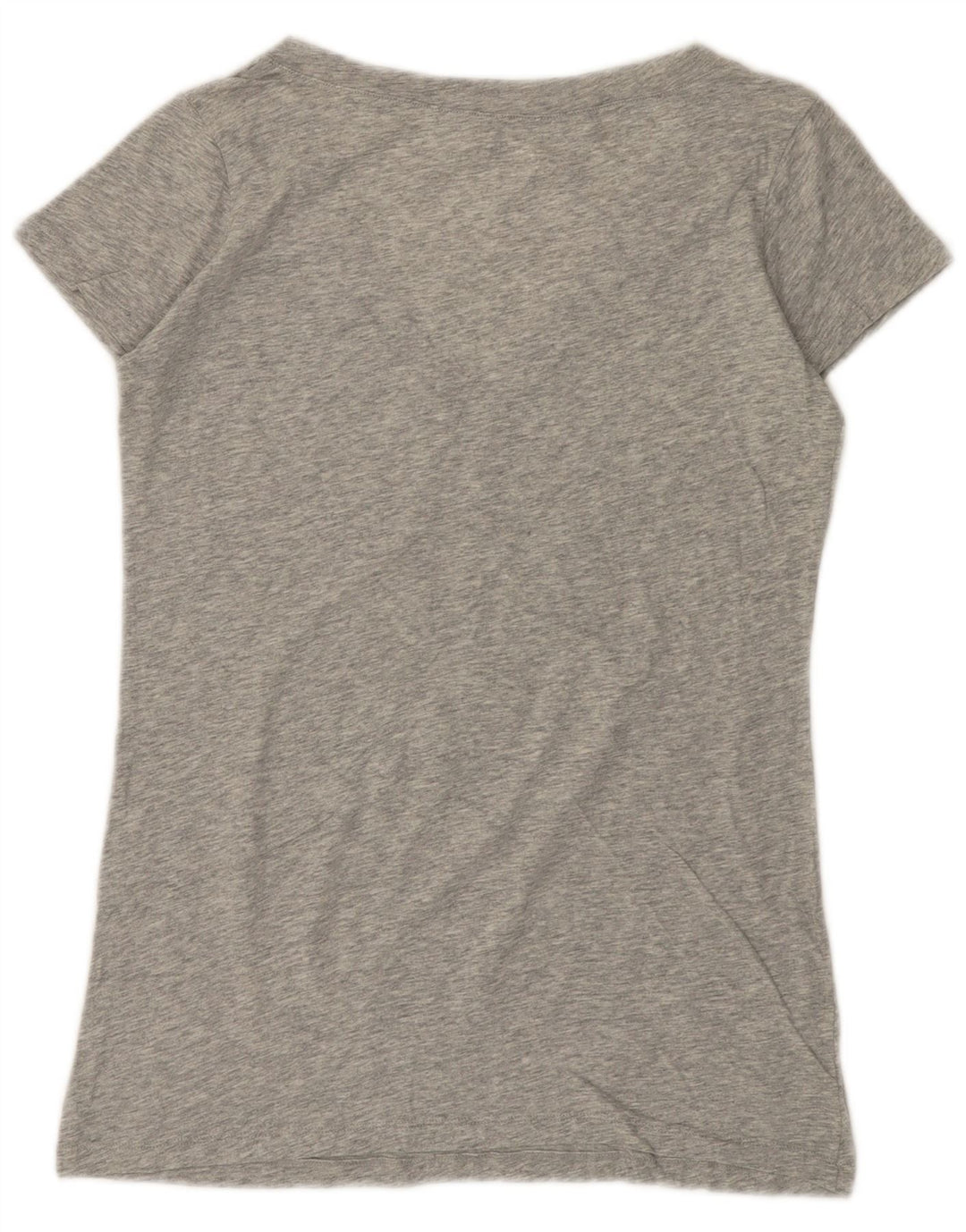 BENETTON Womens Graphic T-Shirt Top UK 12 Medium Grey Flecked