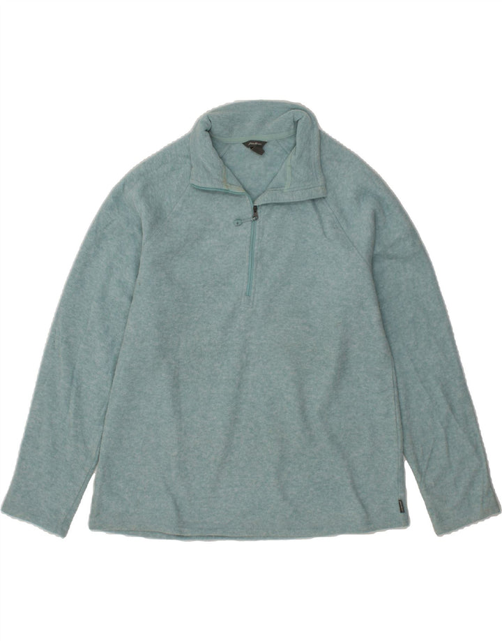 EDDIE BAUER Womens Zip Neck Fleece Jumper UK 16 Large Turquoise Polyester Vintage Eddie Bauer and Second-Hand Eddie Bauer from Messina Hembry 