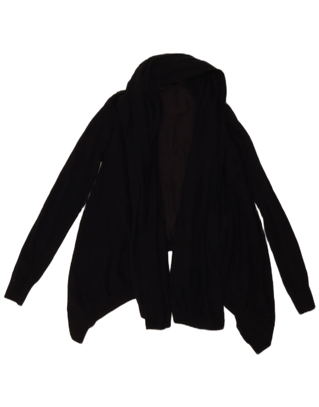 ALL SAINTS Womens Asymmetric Open Cardigan Sweater UK 10 Small Black Wool