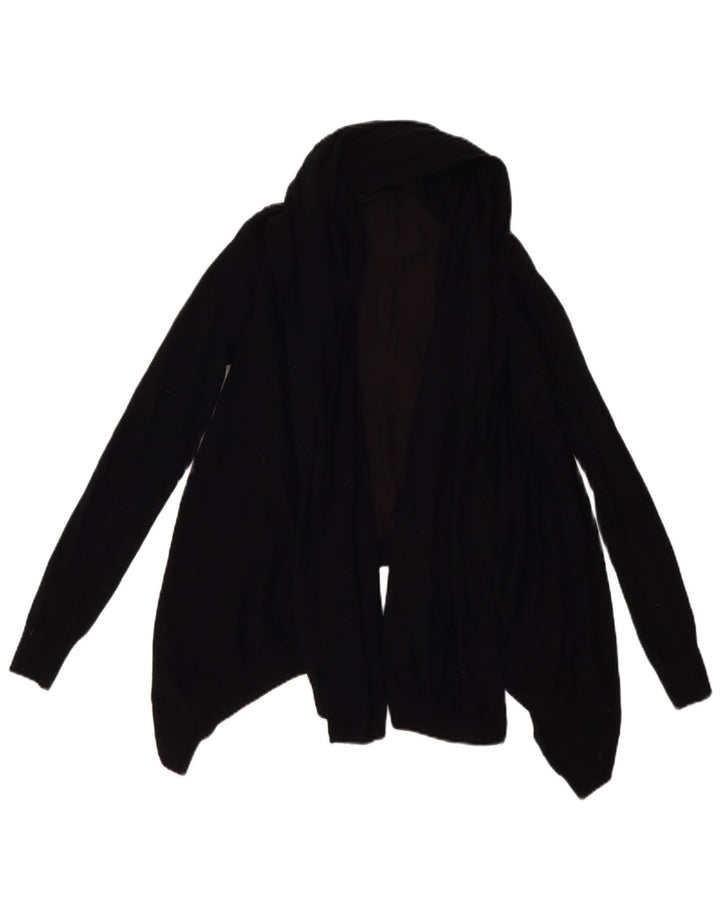 ALL SAINTS Womens Asymmetric Open Cardigan Sweater UK 10 Small Black Wool
