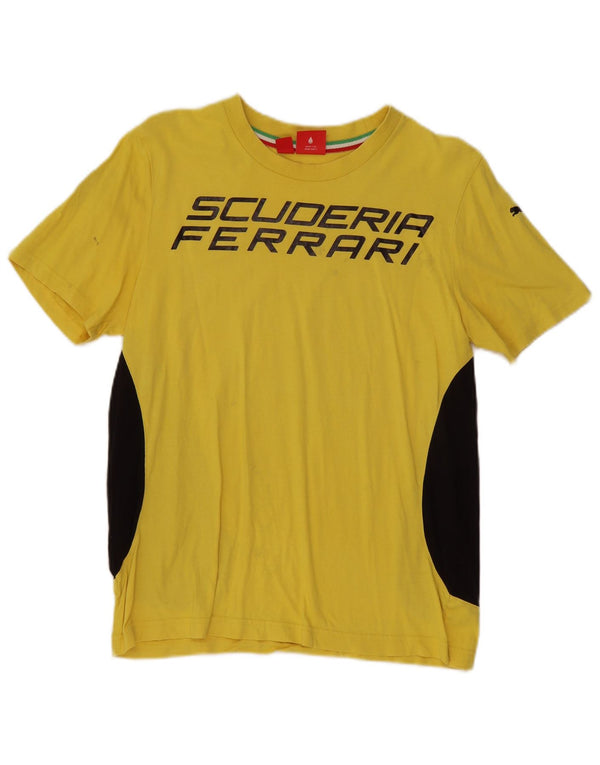 Puma Mens Scuderia Ferrari Graphic T-Shirt Top Small Yellow Colourblock