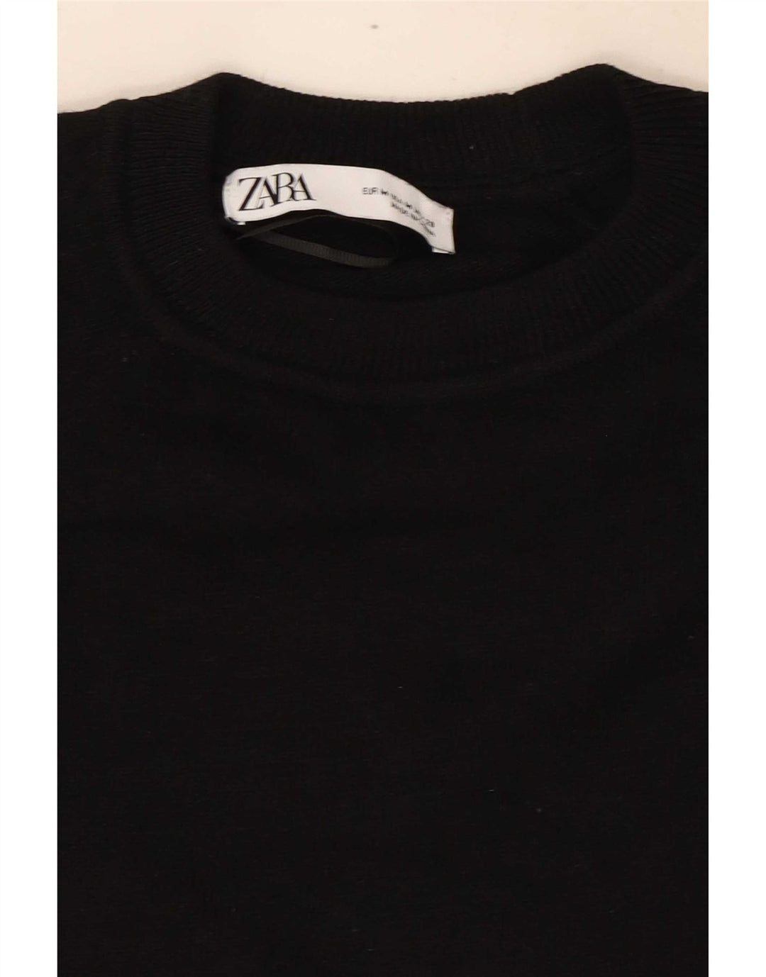 Zara Womens Crop Oversized Blouse Top UK 14 Medium Black