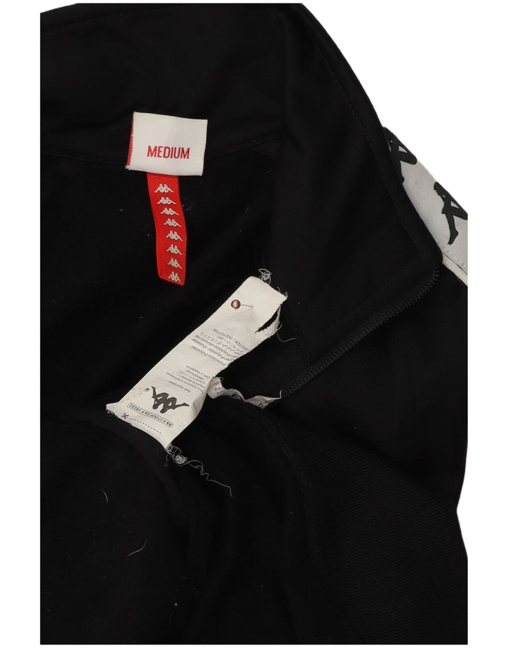Kappa Womens Graphic Tracksuit Top Jacket UK 12 Medium Black Colourblock