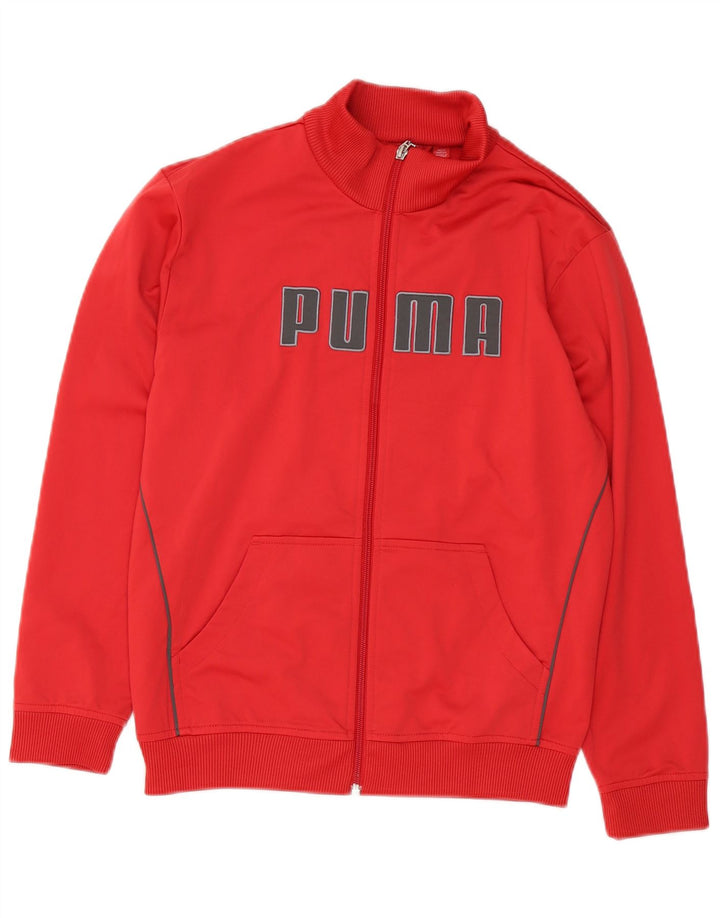 Puma Boys Graphic Tracksuit Top Jacket 11-12 Years Red Polyester
