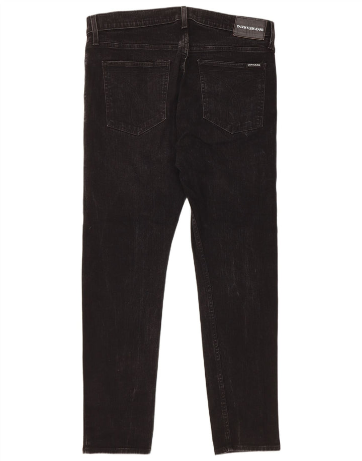 Calvin Klein Mens Slim Jeans W36 L32 Black Cotton