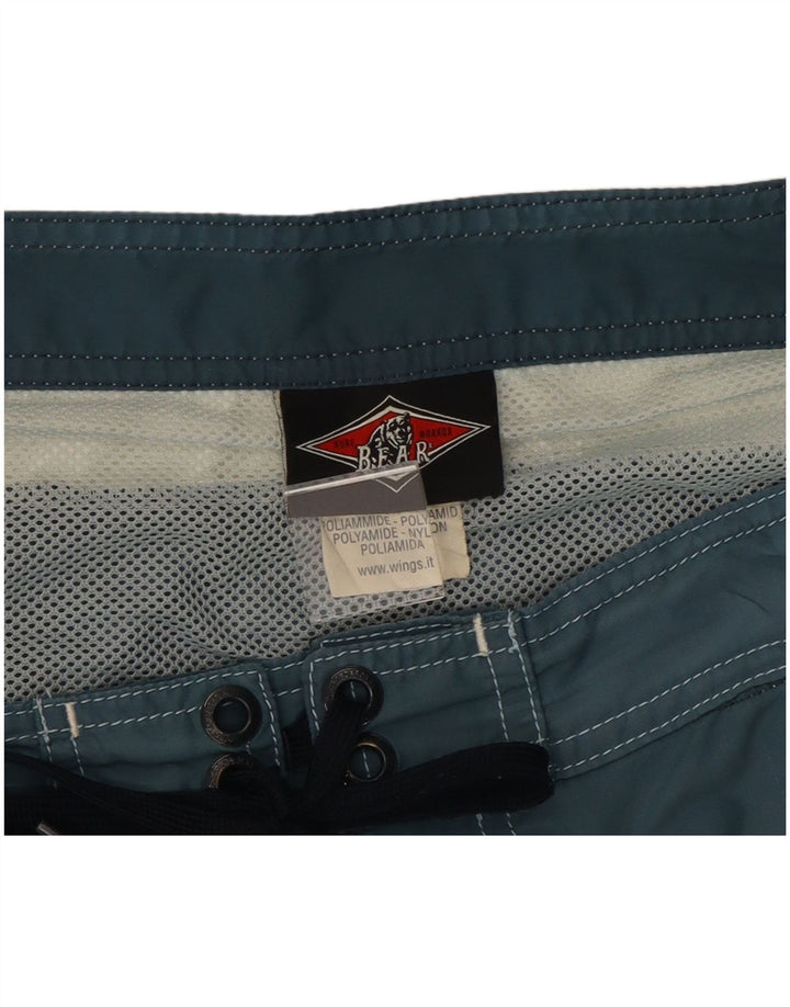Bear Mens Swimming Shorts Large Blue Colourblock Polyamide