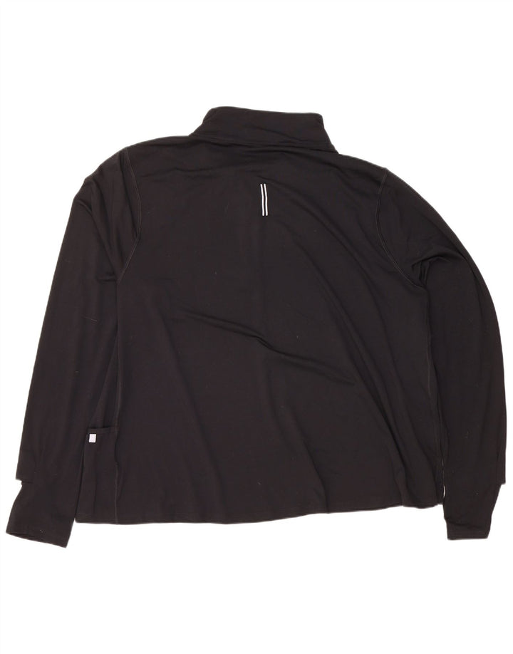Nike Mens Running Zip Neck Top Long Sleeve 2XL Black Polyester