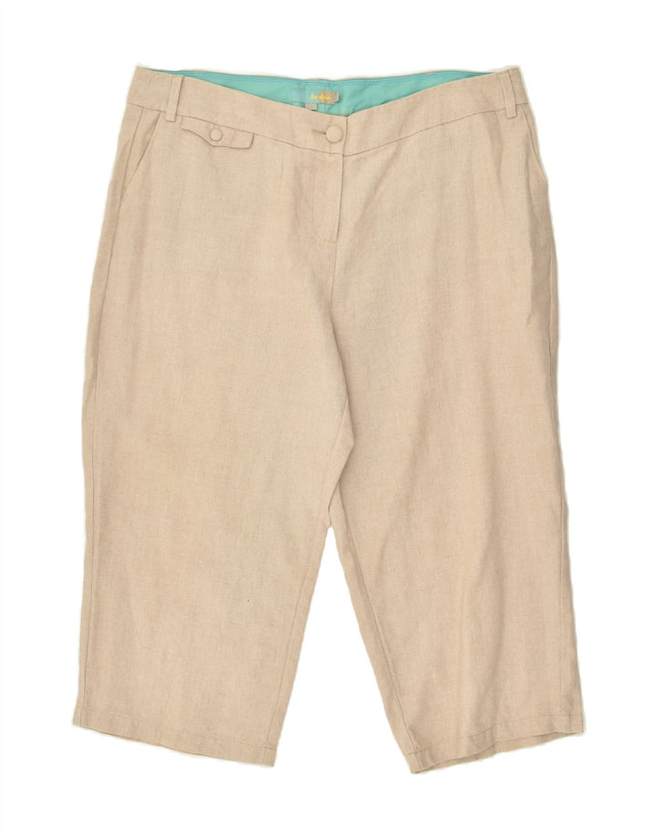BODEN Womens Capri Trousers W40 L21 Beige Linen | Vintage Boden | Thrift | Second-Hand Boden | Used Clothing | Messina Hembry 