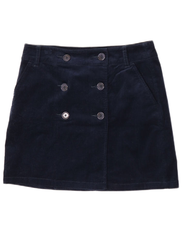 Crew Clothing Womens Corduroy Skirt UK 10 Small W29 Navy Blue Cotton