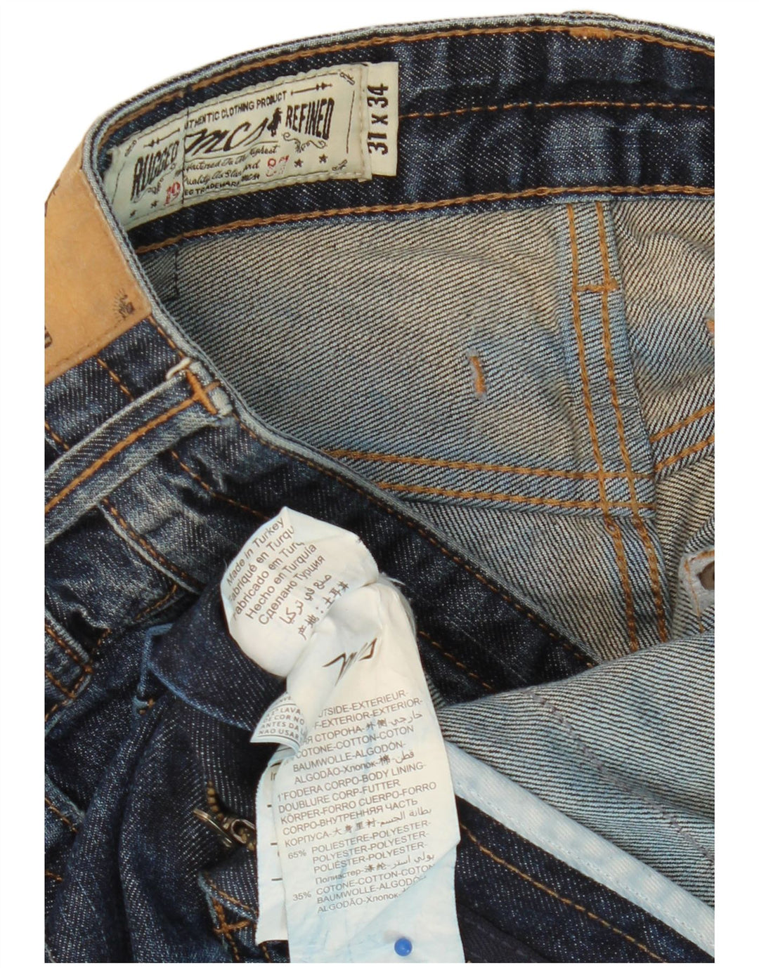 MARLBORO CLASSICS Mens Distressed Regular Tapered Jeans W31 L34 Blue