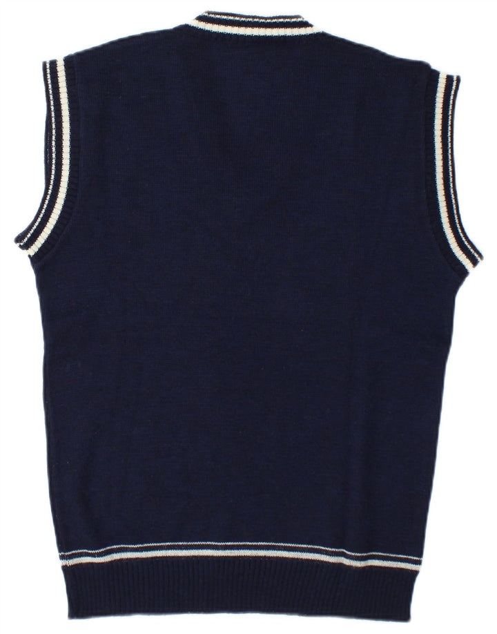 Vintage Mens Vest Tank Top Medium Navy Blue