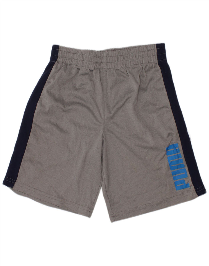Puma Boys Graphic Sport Shorts 5-6 Years  Grey Colourblock Polyester