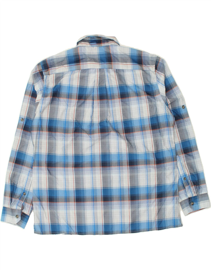 EDDIE BAUER Mens Shirt Large Blue Check Polyester | Vintage Eddie Bauer | Thrift | Second-Hand Eddie Bauer | Used Clothing | Messina Hembry 