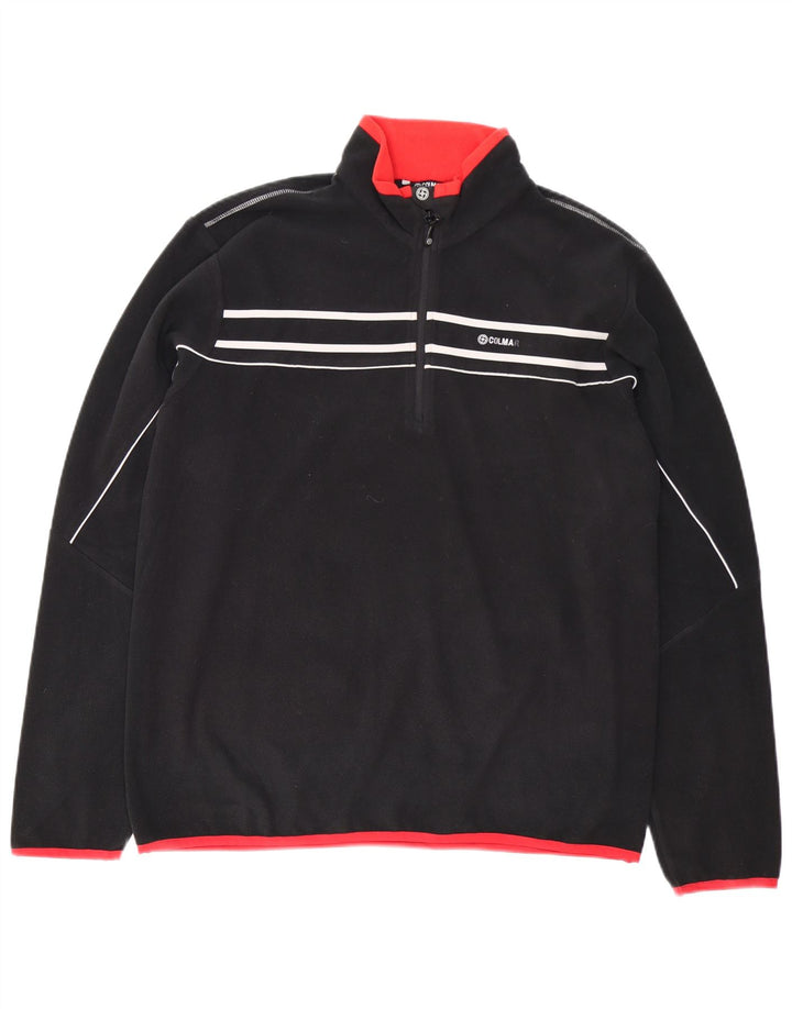 Colmar Mens Zip Neck Fleece Jumper 2XL Black Polyester