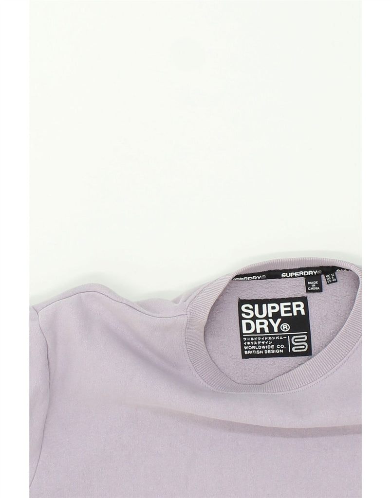 SUPERDRY Womens Sweatshirt Jumper UK 12 Medium Purple Cotton Vintage Superdry and Second-Hand Superdry from Messina Hembry 