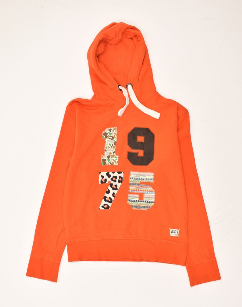 JACK & JONES Mens Graphic Hoodie Jumper Medium Orange | Vintage Jack & Jones | Thrift | Second-Hand Jack & Jones | Used Clothing | Messina Hembry 