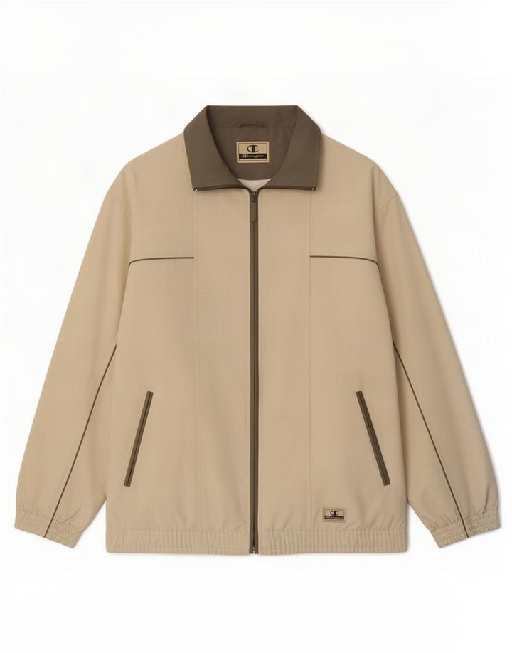 Champion Mens Tracksuit Top Jacket XL Beige Polyester