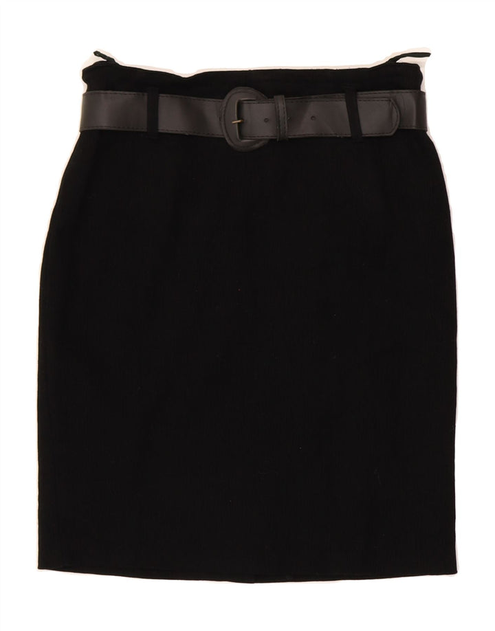 VINTAGE Womens Pencil Skirt UK 12 Medium W28  Black Viscose Vintage Vintage and Second-Hand Vintage from Messina Hembry 