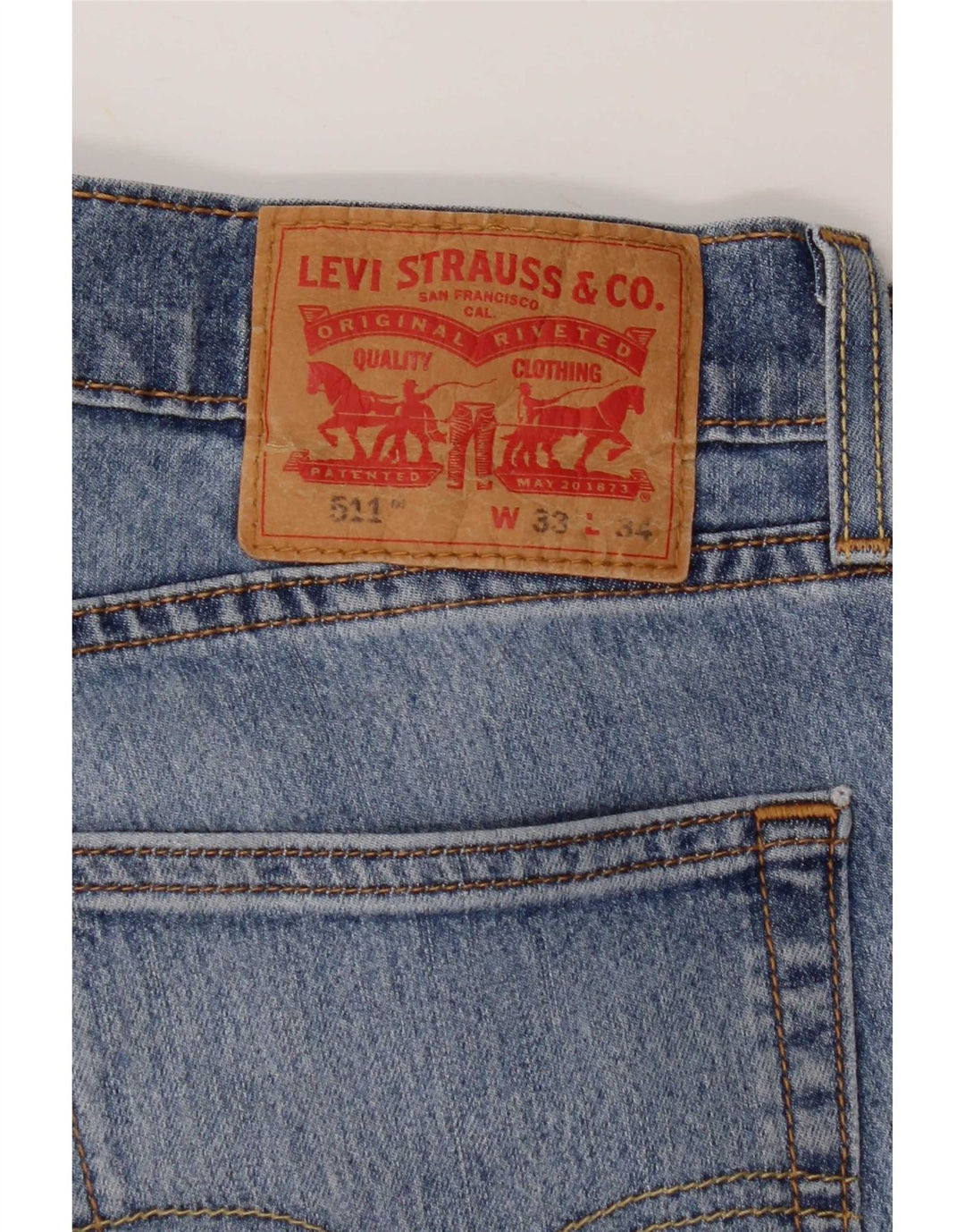 Levi's Mens 511 Slim Jeans W33 L34 Blue Cotton
