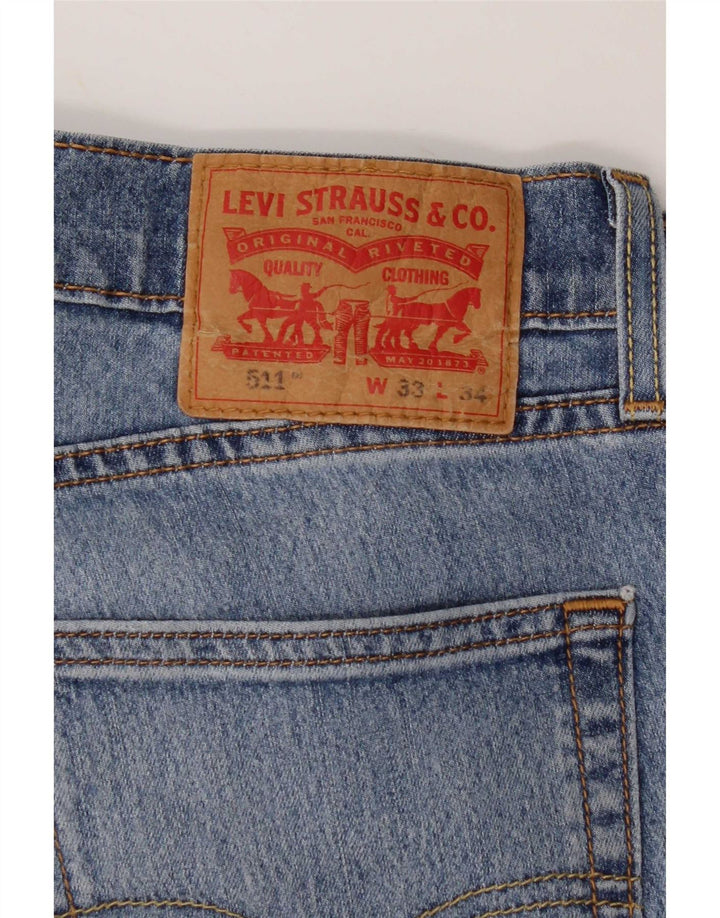 Levi's Mens 511 Slim Jeans W33 L34 Blue Cotton