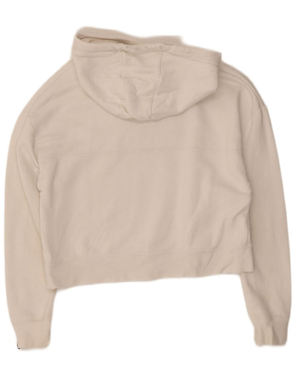 Nike Womens Oversized Crop Graphic Hoodie Jumper UK 6 XS White