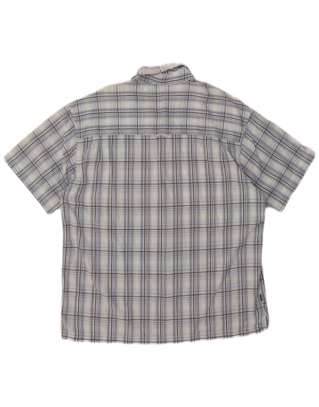 Mountain Warehouse Mens Short Sleeve Shirt XL Blue Check Cotton