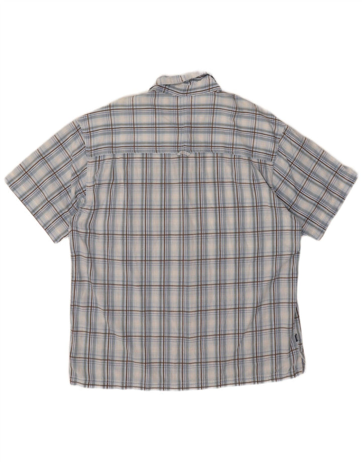 Mountain Warehouse Mens Short Sleeve Shirt XL Blue Check Cotton