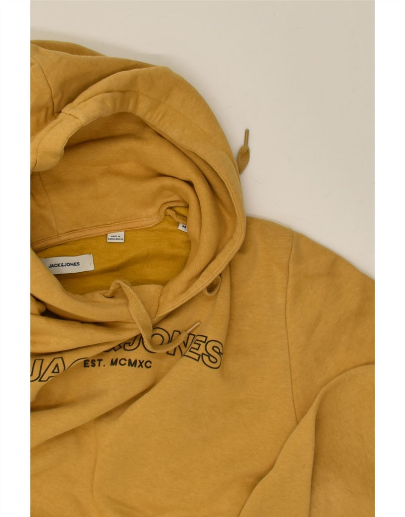 JACK & JONES Mens Graphic Hoodie Jumper Medium Yellow Cotton | Vintage Jack & Jones | Thrift | Second-Hand Jack & Jones | Used Clothing | Messina Hembry 