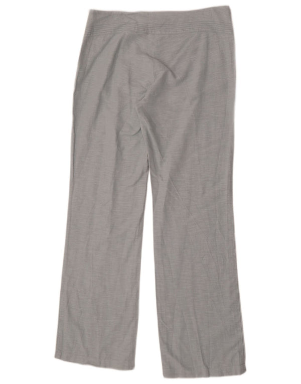 Zara Womens Straight Casual Trousers EU 42 Large W32 L32 Blue Ramie