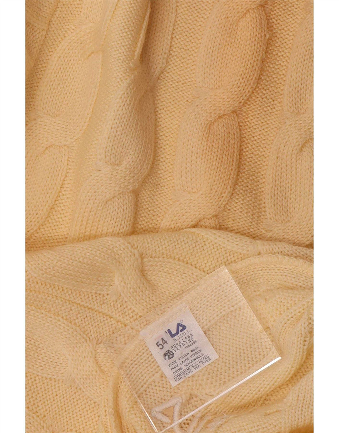 Fila Mens V-Neck Jumper Sweater IT 54 XL Beige Wool