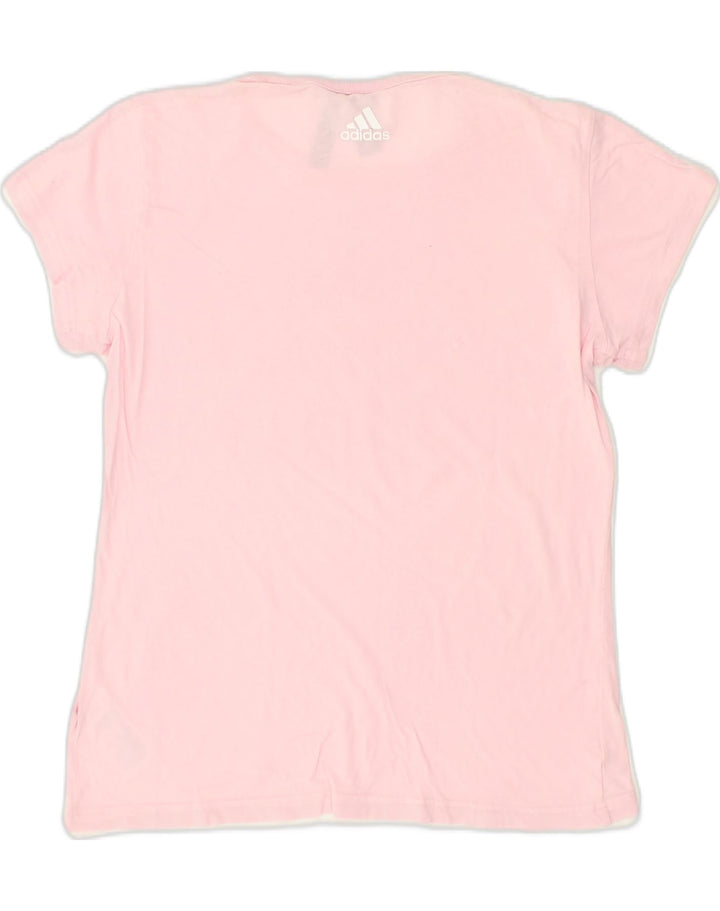 ADIDAS Womens Graphic T-Shirt Top UK 12/14 Medium Pink | Vintage Adidas | Thrift | Second-Hand Adidas | Used Clothing | Messina Hembry 