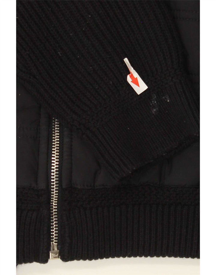 Reiss Mens Cardigan Sweater XL Black Polyester