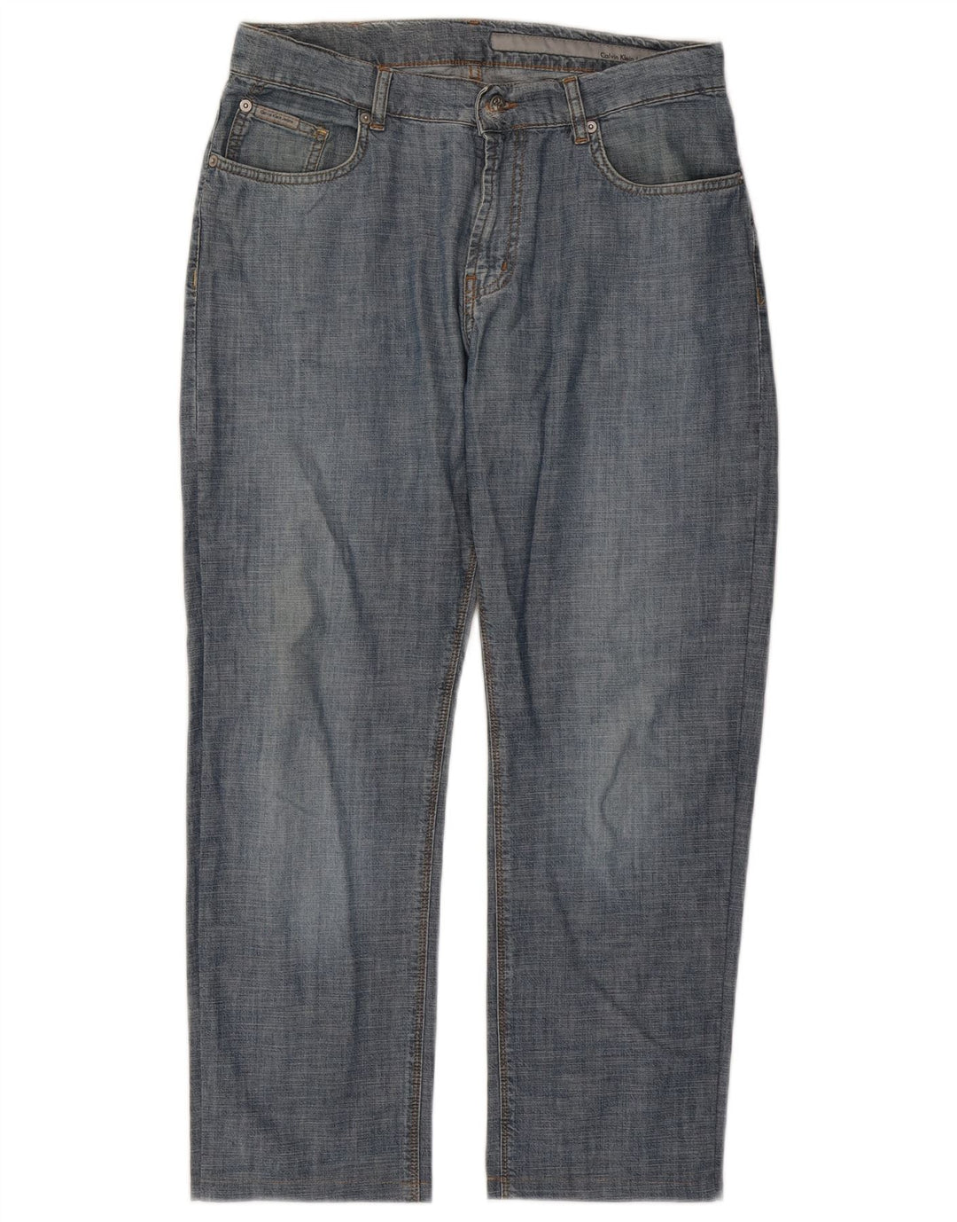 Calvin Klein Womens Straight Jeans W32 L27 Blue Cotton